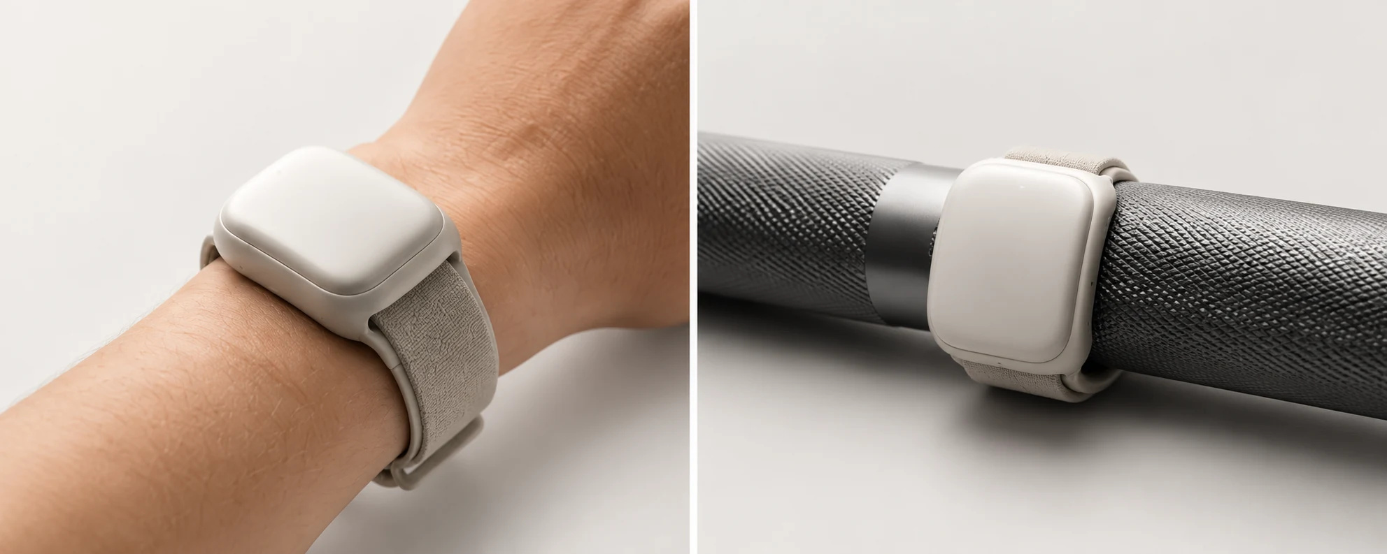 Future Slim Sensor wrist attachment concept with a fabric strap
